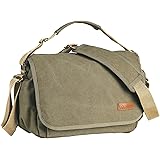 TARION Canvas kameraväska crossbody – vintage fotoväska DSLR-kamera messengerväska enkel axelväska foto väska fodral för kvin