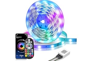 Nexillumi 15M LED Strip Light, Music Sync Color Changing RGB LED Lights with 24 Key Remote and App Control for Bedroom Party Decoration