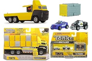 TOPTOYS2U BARGAIN BUNDLES Tonka Tinys Great Value Bundle - Tonka Tiny Carrier With 1 Tiny Garage & Tiny 3 Pack City Police Vehicles and Blind Box 59003 - Twin Pack