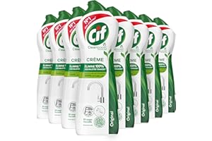 Cif - Crème à récurer - Cleanboost Technologie original - élimine 100% des saletés tenaces sans rayer les surfaces (lot prOMO de 8x750ml)