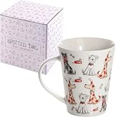 Lot De 2 Tasses Chat En Céramique Spotted Dog - Mugs Mignons Animaux 360ml Avec Coffret Cadeau