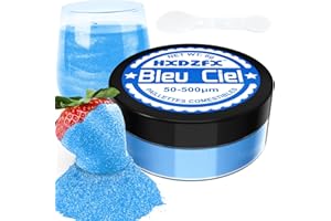 HXDZFX Paillettes Comestibles Bleu Ciel - 8g Paillettes Alimentaires pour Boissons, Gâteaux, Chocolats, Muffins, Vodka, Cocktail, Crème