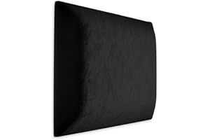Muralo Aksamitna poduszka ścienna, panel tapicerowany, do sypialni, salonu, łóżka, poduszka ścienna, zagłówek łóżka, nowoczesna, luksusowa, wyściełany panel (czarna, 50 cm x 50 cm)