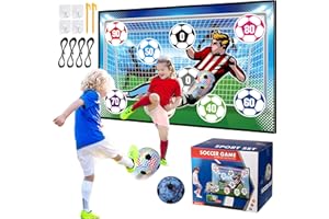 SKERITO Football Game Set for Kids, Football Gifts for Boys Indoor Outdoor Soccer Games Backyard Toss Football Goal with Velcro Balls, Foldable Flannel Goals, Birthday Gift for 5 6 7 8 9-12 Year Old Sport Toy