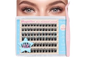 ‎CALAILIS CALAILISSelbstklebend Wimpern-Extensions Set mit Pinzette 72Pcs D-Curl Wispy Wimpern