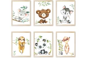 Marvelights Set de 6 Pósters Habitación Infantil - Cuadros Decoración Habitación Bebé, Niños Niño i Niña (din A4 Sin Marco)