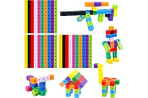 SPRITEGRU 300 Cubes Mathématiques de Liaison, Cubes Manipulables pour Connexion et Comptage, Blocs de Construction pour les Mathématiques et la Construction, Jouet Éducatif pour la Maternelle, Jardin d'Enfants