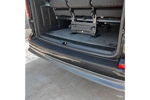 OMAC Protection Seuil de Pare-Chocs Arrière pour VW T6.1 Transporter 2019 à 2021, Couverture de Seuil de Coffre, Bande Seuil de Chargement, en ABS Noir Mat