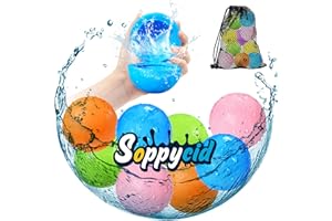 DEVLIBOW SOPPYCID Ballons d'eau réutilisables Ballons d'eau à remplissage rapide Ballons d'eau auto-scellants Jouets de piscine d'été Jouets de fête en plein Ballons enfants de 3-12 ans (coloré-8pcs)
