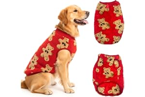 Fluffy Souls Dog Fleece Sweater for Winters Warm, Comfortable & Stylish Soft, Thick & Knitwear Perfect for Cold Weather for All Dog Sizes Shirt Vest Easy to Wash Red 3XL