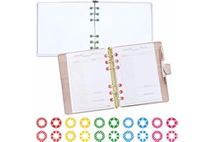 HEBAYY 3000 Etichette Adesive di Rinforzo con Fori Colorati, Resistente allo Strappo, Protezioni per Fori in Plastica per Fogli Mobili, 20 Design a Ciambella (Esterno 13 mm, Interno 6 mm)