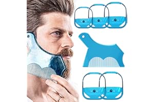 Linkidea Barba Shaping & Styling Tool con pettine, guida barba Shaper pizzetto Trimmer modello per uomo, chiaro baffi basette contorno stencil Lineup per mascella guancia collo linea curva simmetrica