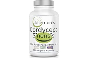 ‎AKTIVMEN´S aktivmen´s Cordyceps sinensis hochdosiert + von Experten* geprüft - 120 Kapseln, Raupenpilz CS-4 Extrakt 10:1, 1000 mg pro Tagesdosis, Kapselinhalt ohne Zusatzstoffe, 1 Dose (1x71,5g) Greif zu!