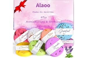 Alaoo Aromaterapia pod prysznic, 8 sztuk, aromaterapia, tabletki pod prysznic, olejki eteryczne, tabletki do kąpieli dla łagodzenia stresu, utrzymujący się intensywny zapach, bomby prysznicowe, zestaw