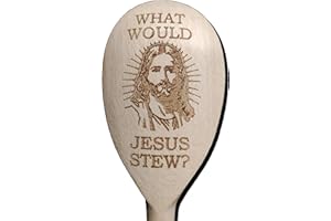 FASTCRAFT What Would Jesus Do Stew Wooden Baking Spoon Novelty Cooking Gift Christian God Religous Present