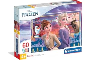 Clementoni 26056 Supercolor Frozen 2 – puzzle 60 elementów od 4 lat, kolorowe puzzle dla dzieci o wyjątkowej jasności i intensywności kolorów, gra zręcznościowa dla dzieci