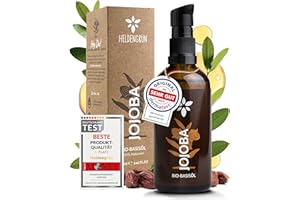 ‎HELDENGRÜN Heldengrün® BIO Jojobaöl [100% NATURREIN] Dermatologisch getestet - Sanftes Gesichtsöl - Jojobaöl Haare - Kaltgepresst & unraffiniert - Pflegt & reguliert Gesicht, Haut, Haare & Nägel