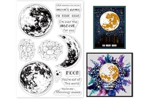 GLOBLELAND Planète Étoiles Fond Clair Tampons Transparents en Silicone pour la Fabrication de Cartes Fleurs Plantes Timbre en Silicone Tampons Sceaux pour DIY Scrapbooking Photo Journal Album