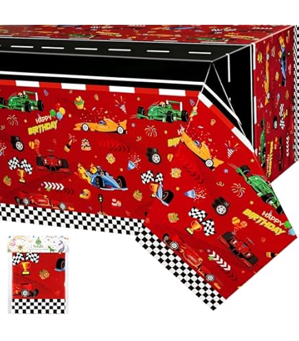 Tovaglie Auto Da Corsa 4 Pezzi - Plastica Nera A Quadretti, 130x220 Cm | Per Feste E Compleanni - Foto 8