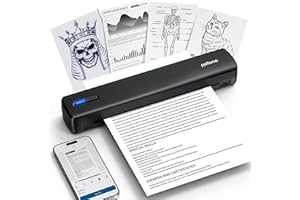 POLONO D810 Stampante Termica Portatile Da Viaggio, supporta 8,5 x 11 US Letter&A4 carta termica, Stampante Senza Inchiostro Compatibili con iOS e Android, Telefono e Laptop, Nero