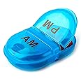 Deke Home - Pill Box Organizer, AM/PM Pocket Pill Case, 2 Times a Day Small Pillbox Dispenser, Medicine Holder, Ideal fot Medication, Vitamin, Supplement