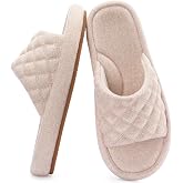 RockDove Women's House Slippers in Felt Padded with Open Toe, Arch Support and Memory Foam, Comfortable for Indoor and Outdoo