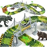 Camion Dinosaure Jouet Avec 8 Voitures - Piste De Course Pliable, Transformable, Pour Enfants 2-6 Ans - Cadeau Garçon