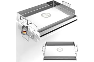 MIHOHO Universal BBQ Edelstahl Plancha Grillplatte Griddle mit gleichmäßiger Heizung Arming, Grill für Gas & Kohle Grills – Universal Flat Top, für Grills, Camping, Tailgating und Partys (58CM)