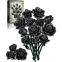 Kit De Construcción De Ramo De Rosas Negras - 634 Piezas Con Pétalos Ajustables, Flores Artificiales Para Regalar En San Valentín, Día De La Madre O Navidad, Para Adultos Y Niños +6 Años