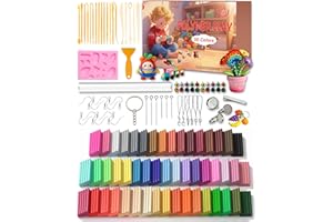 cyctravel Kit D'argile Polymère, 50 Couleurs Pate Polymere, Comprenant 20 Outils de Sculpture et 9 Accessoires, Kit D'argile Polymère pour Loisirs Créatifs, Adapté aux Débutants