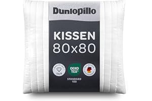Dunlopillo Kopfkissen 80x80 - Premium Schlafkissen | Oeko-Tex Zertifiziert Kissen für Allergiker | Perfekte Bettkissen | Polster, Kopfpolster, Kissen Bett 80 x 80 cm | Pillow for Sleeping