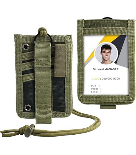 Porte-badge Avec Cordon De Cou - Fenêtre Transparente, Poche Zippée Anti-RFID - Dimensions 12x8 Cm - Cuir PU