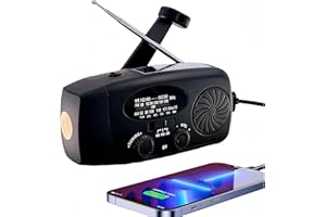 IRONSNOW Radio solar de cuerda de 5000 mAh, radio meteorológica de manivela de emergencia, radio solar con linterna, radios solares NOAA/FM/AM, radio de supervivencia portátil con SOS, cargador de teléfono