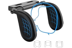 LOCINTE Poggiatesta Auto, Poggiatesta Auto bambini con Rotazione di 360° Supporto per la Testa Laterale in Pelle, Poggia Testa da Auto Regolabile per Bambini e Adulti