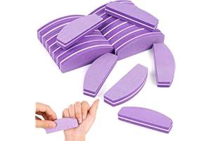 AKONE 20 Stück Buffer für Nägel, Nagelfeilen für Gelnägel, Doppelseitig Nagelfeile 100/180, Polierfeile Fingernägel, Buffer Schleifblöcke (Halbmond)