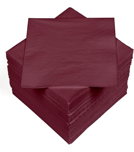PAPSTAR Tovaglia In Tessuto Non Tessuto 80x80 Cm Bordeaux - Robusti E Impermeabili, 20 Pezzi