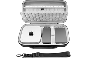 Geekria Étui de Voyage Rigide Compatible avec Les Ordinateurs de Bureau Mac Mini 2024, Mac Mini M4 2024, Compatible avec Magic Keyboard, Magic Mouse et Magic Trackpad et Accessoires, Gris foncé, Gris