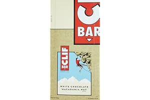 Clif Bar Barres Energétiques Chocolat Blanc/Noix de Macadamia 68 g - Boîte de 12