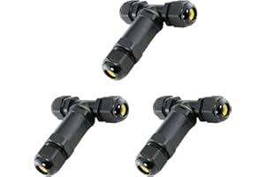 ‎SSC-LUXON SSC-LUXon wCable Set of 3 x Connection Sleeves T-piece IP68 Waterproof 5-Pin - Connection Boxes T-shape - Cable Diameter 4-14 mm Black