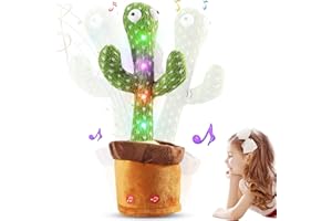 Clatoy Cactus Toy for Babies,Dancing Cactus Toy and Talking Cactus Toy for Kids Ages 1-4,Sensory Toys Singing and Repeat What You Say,Cactus Plush Toy with Lighting Interactive Toy for Boys Girls