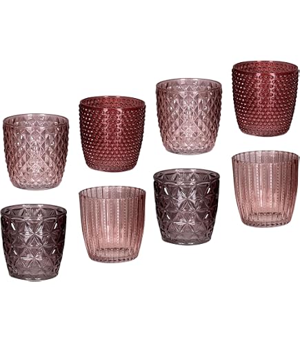Seaside No.64 Lot De 4 Photophores En Verre 7,5 Cm - Ambiance Romantique Vintage