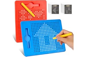 SUPRBIRD Planche à Dessin Magnétique, 2 Pièces Tablette Magnetique, Tableaux à Dessin Magnétiques, Dessin Magnétique Tablette Effaçable et Réutilisable pour Garçons et Filles, 21.5x17.5 cm (Rouge, Bleu)