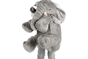 ‎LADAMI LADAMI Elefant Kuscheltier, Elefant Plüschtier,Kuscheltier Groß, Stofftier, 60cm Kuscheltier,Elefant Stofftier,Seitenschläferkissen Elefant, Kuscheltier XXL Plüschtier, Stofftier(Grau)