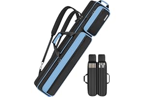 PEKREWS Billard-Queuetasche, Queue-Etui mit mehreren Taschen, für 4 Unterteile/5 Oberteile, weich, gepolstert, robust, Billard-Rucksack mit verstellbaren Schultergurten für Damen und Herren