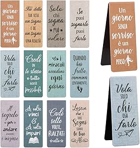 12 Segnalibri Magnetici Con Frasi Ispiratrici - Colorati, Per Lettura, Regalo Per Studenti E Amici - Foto 11