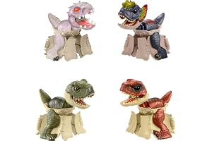 Mattel Jurassic World-leksak i 4-pack som förvandlas från ägg till dinosaurie, Hidden Hatchers-figurer, 2-i-1-dinosaurieleksa