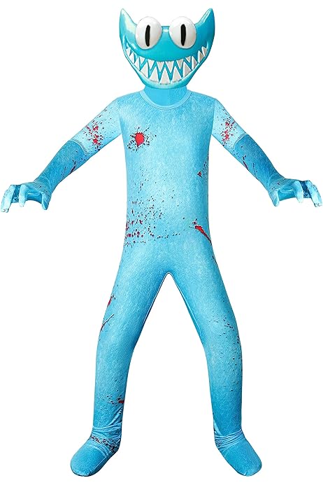 Rainbow Friends Costume For Kids Adult Blue Rainbow Friends Costume Monster  Cosplay Girls Horror Game Jumpsuit Party Outfit