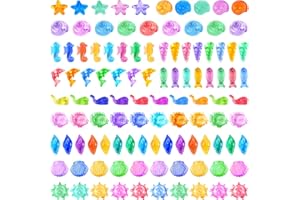 MIHURO Tauchjuwelen Für Kinder, 143 STK Meerestiere Pool Spielzeug Kinder, Bunte Acryl Unterwasser Spielzeug, Tauchspielzeug Für Kinder Poolparty Kindergeburtstag, Schatzsuchen, Sommer Schwimm
