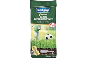 FERTILIGÈNE FERTILIGENE RESI200 - Semences Gazon Super Résistant Tout Terrains 5 kg - Premières pousses en 1 semaine - Usage intensif certifié Label Rouge - Excellente résistance aux piétinements - Pour 200 m²