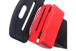 Ganen Car Belt Lock Buckle Guard Prevent Children And kids Opening The Seatbelt Securing the car seat Beltlock Send Keychainn (Red)